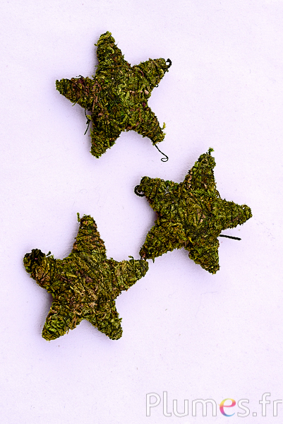 Etoiles en mouse - 3 pcs - vert mousse 